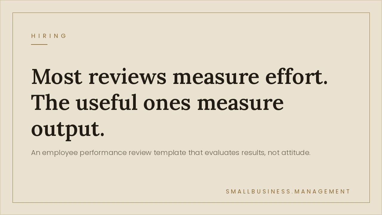 Employee Performance Review Template for Small Business