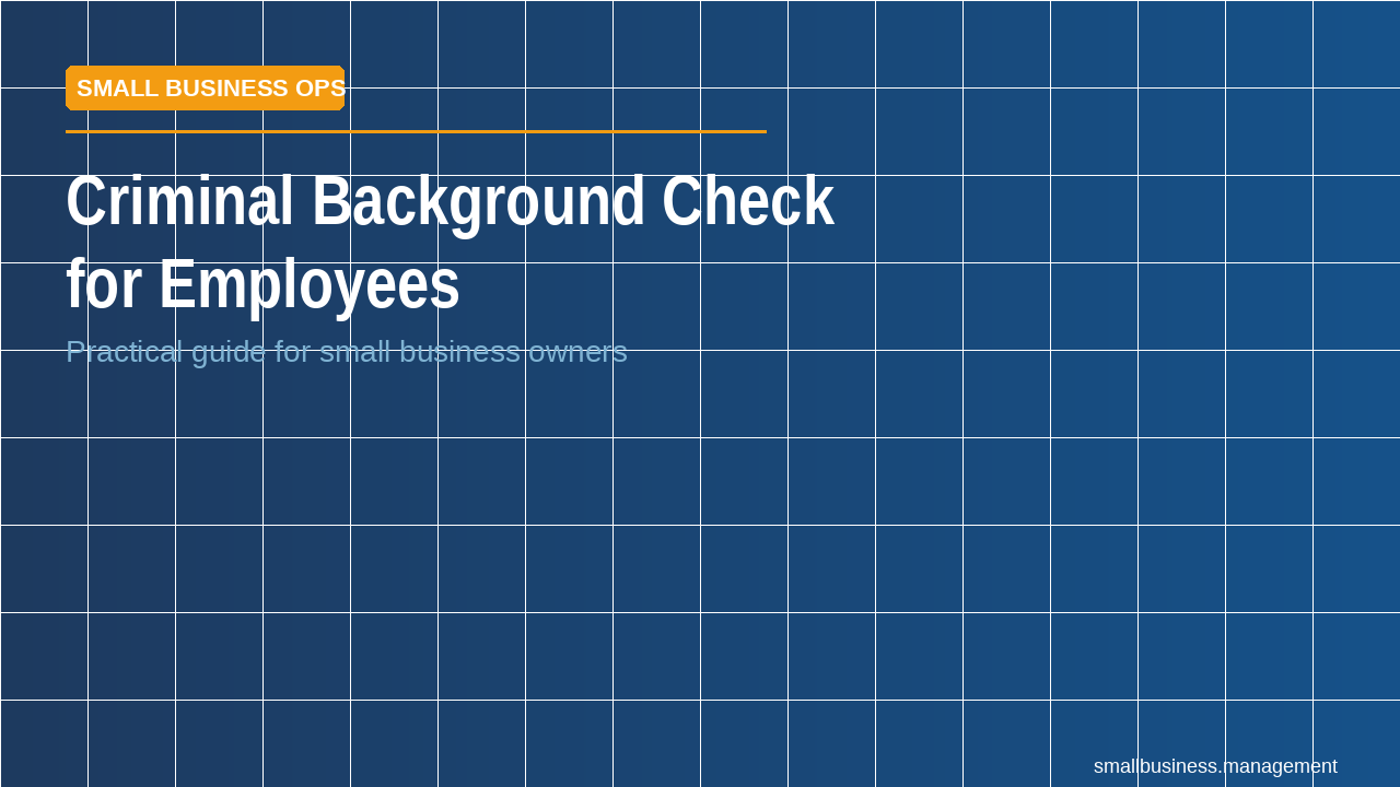 Criminal Background Check for Employees