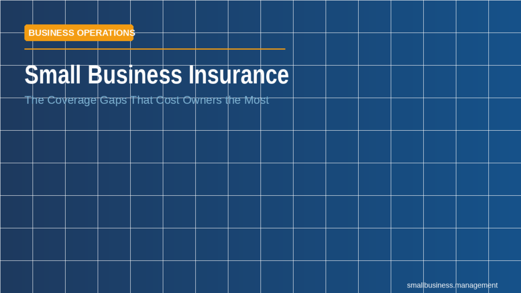 Hero banner: Small Business Insurance with a Business Operations tag and subtitle about coverage gaps.